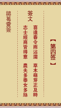 诸葛神签第三签 诸葛灵签解签3