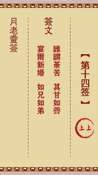 月老灵签第14签 上上