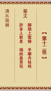清水祖师第十二签 清水灵签解签12