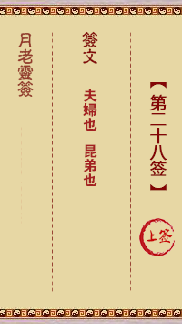 月老灵签第28签 上签