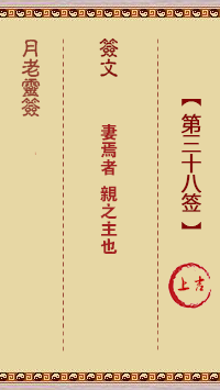 月老灵签第38签 上吉