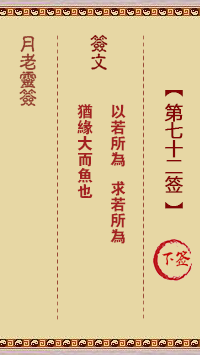 月老灵签第72签 下签