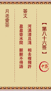 月老灵签第86签 中签